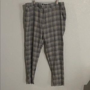 BarIII Gray Plaid Dress Pants